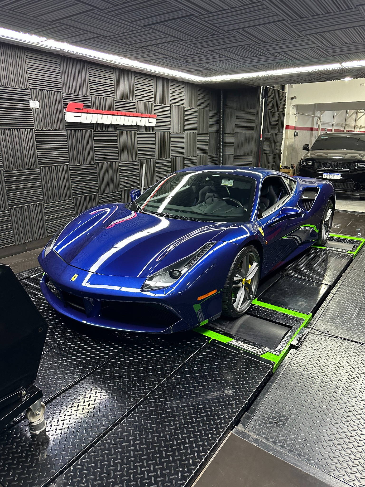 Ferrari 488 GTB Dyno Test en banco de pruebas Euroworks